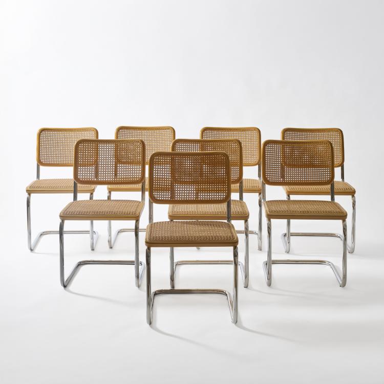 Hauptbild zu Objekt, Eight cantilever chairs 'S 32' - 'Cesca', 1929/30 (design), Marcel Breuer, Thonet, Frankenberg, 181A 186