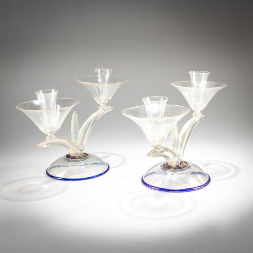 Two 'Cactus' candlesticks, 1921-25