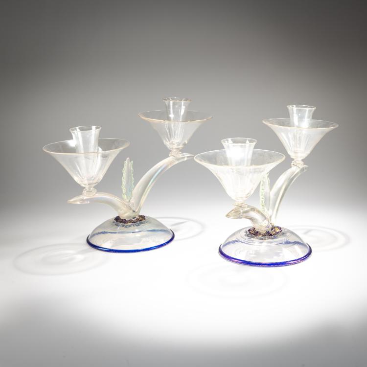 Bild 1 zu Objekt, Two 'Cactus' candlesticks, 1921-25, Vittorio Zecchin, C.V.M., Pauly & C., 181B 534