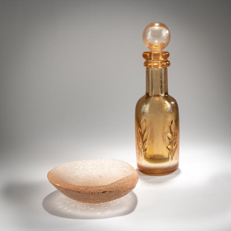 Hauptbild zu Objekt, Bottle and bowl 'Corroso', c. 1951, Flavio Poli, Seguso s.r.l., Murano, 181B 643