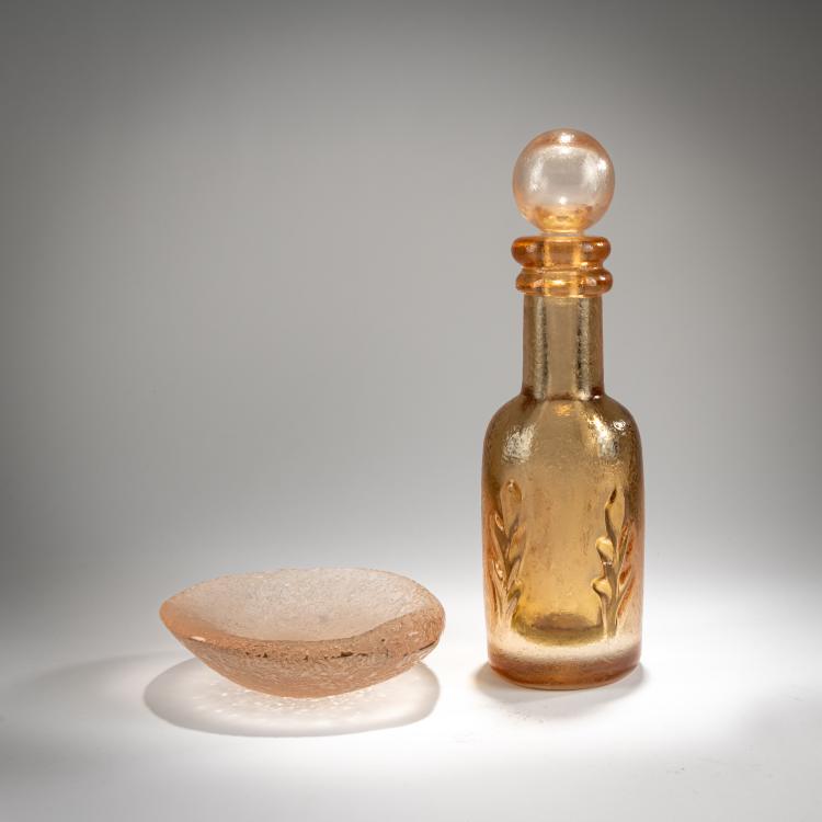 Bild 1 zu Objekt, Bottle and bowl 'Corroso', c. 1951, Flavio Poli, Seguso s.r.l., Murano, 181B 643