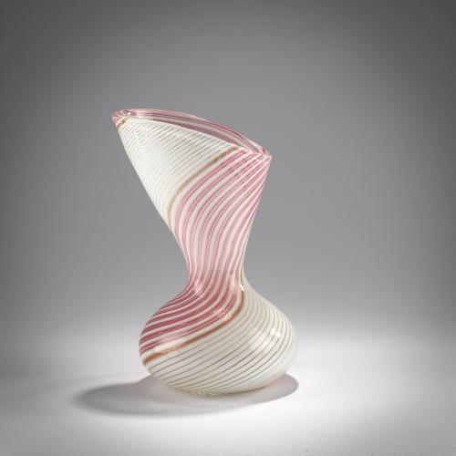 Vase 'Filigrana semplice a fascia bianca rosa', 1953