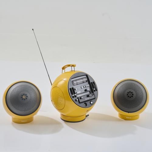 Stereo cassette recorder '2004' with two speakers '2003', 1970 (design)
