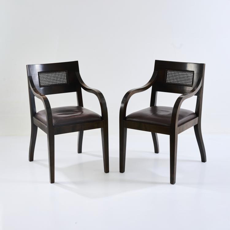 Hauptbild zu Objekt, Zwei Armlehnst&uuml;hle 'Vanille', 1995, Christian Liaigre, Christian Liaigre, Paris, Frankreich / France, 181A 510