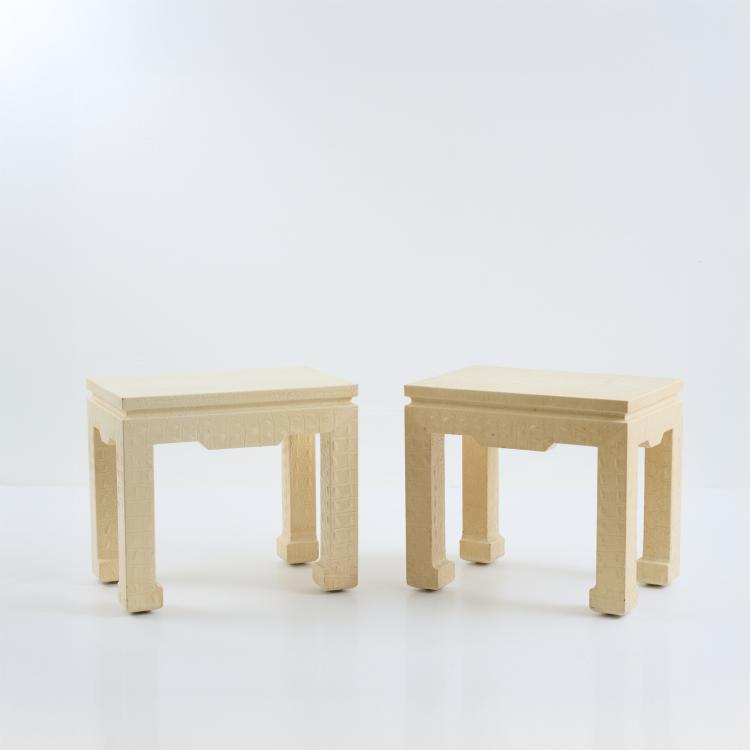 Hauptbild zu Objekt, Two bedside tables / side tables, 1970s/80s, Karl Springer, Springer, Karl Ltd., New York, 181A 445