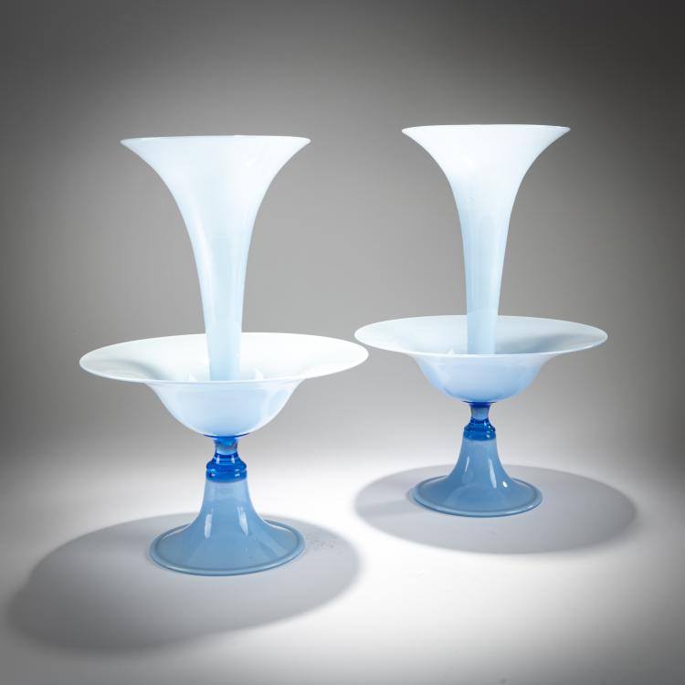 Hauptbild zu Objekt, Two 'Alzate incamiciato' footed bowls, c. 1933, Barovier Seguso & Ferro, 181B 568