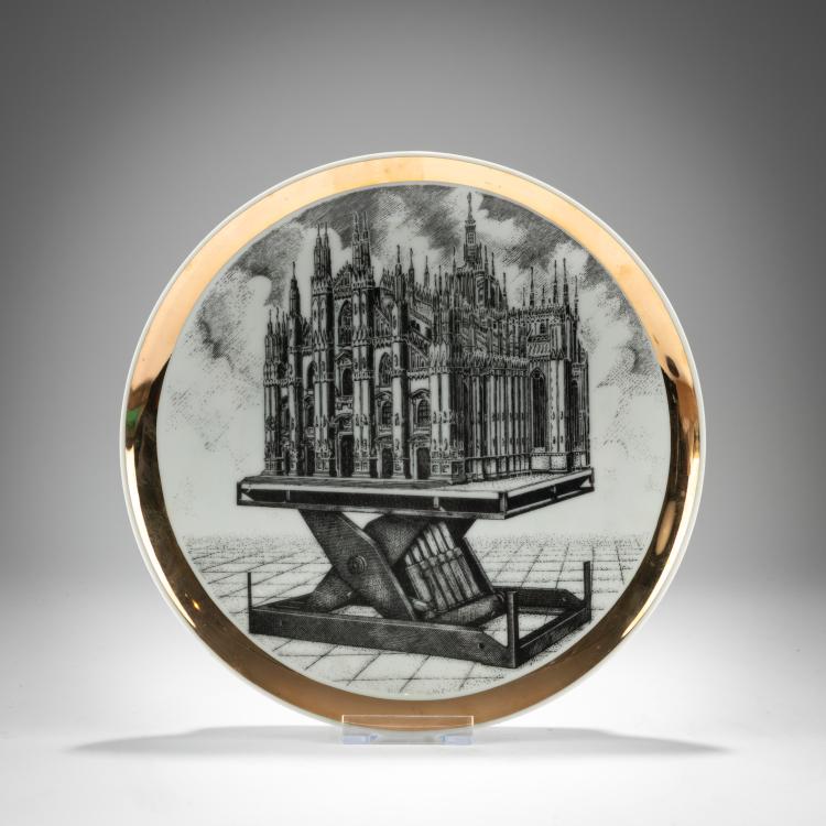 Hauptbild zu Objekt, Decorative plate 'Duomo di Milano', 1960s/70s, Piero Fornasetti, Fornasetti, 181A 342