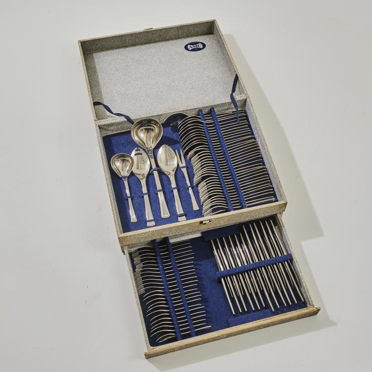 Hauptbild zu Objekt, 89-piece flatware 'Elypsis', 1970s, AMC, Bingen; Alfa Metalcraft Corp., Bingen, 182C 770