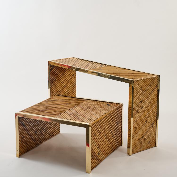 Hauptbild zu Objekt, Console table and side table 'Rising Sun', 1970s, Gabriella Crespi, Crespi d.l.g., Buscate;, 181A 421