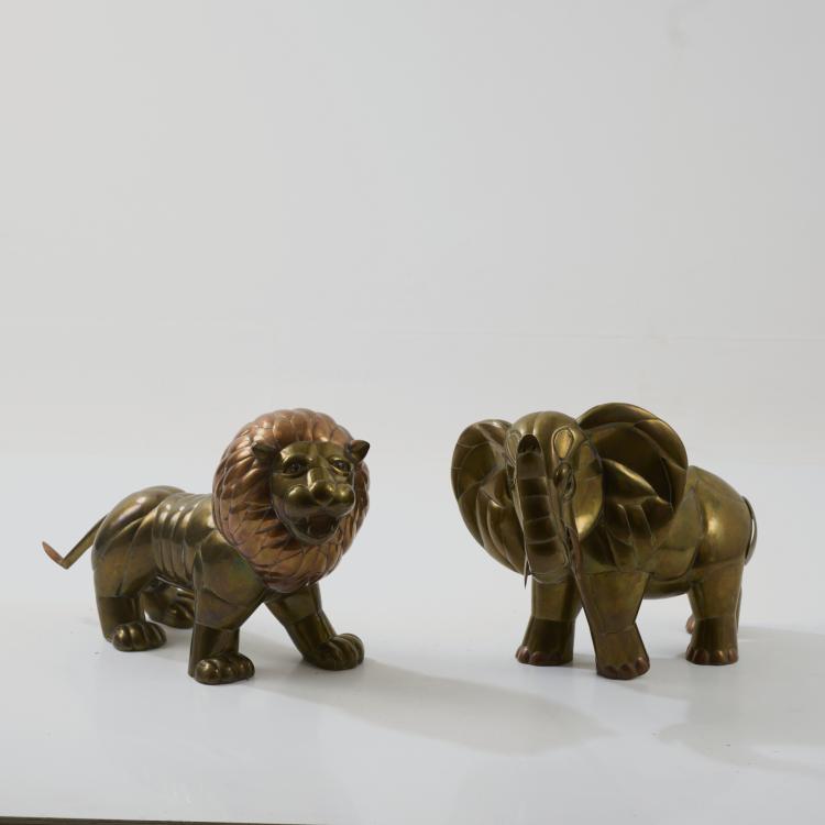 Bild 1 zu Objekt, Elephant and Lion, 1970s, Sergio Bustamente, Mexiko / Mexico, 181A 102