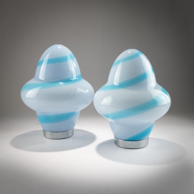 Hauptbild zu Objekt, Two 'Aero - Spira' table lights, 1994, Associati Sottsass, Venini, Murano, 181A 505