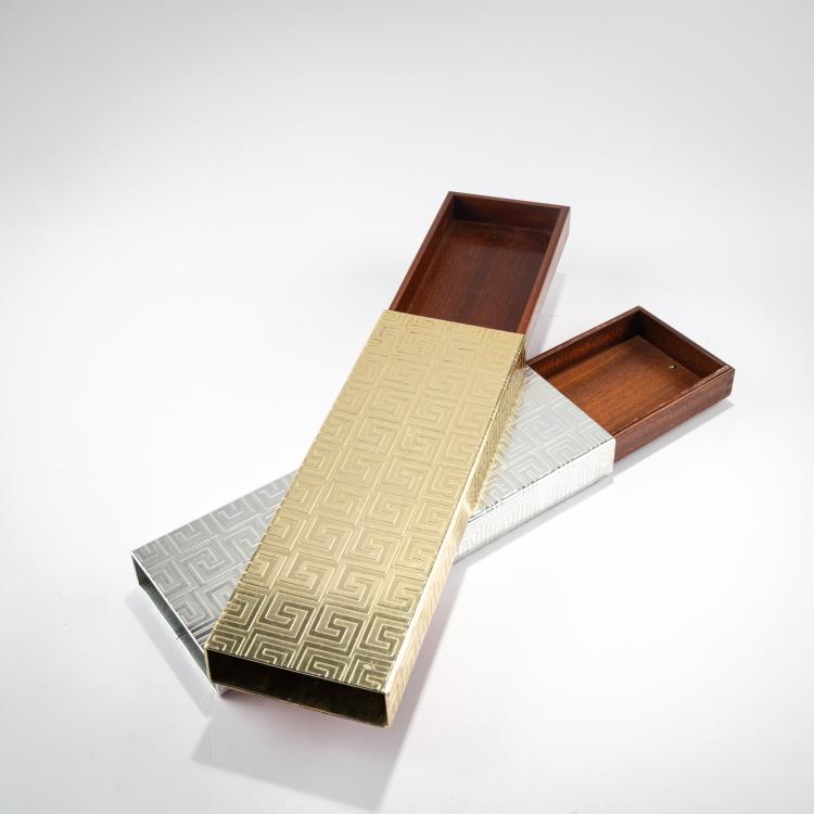 Bild 1 zu Objekt, Two cigarette boxes 'Greca incisa', 1950s-60s, Piero Fornasetti, Fornasetti, Mailand / Milan, 181A 328