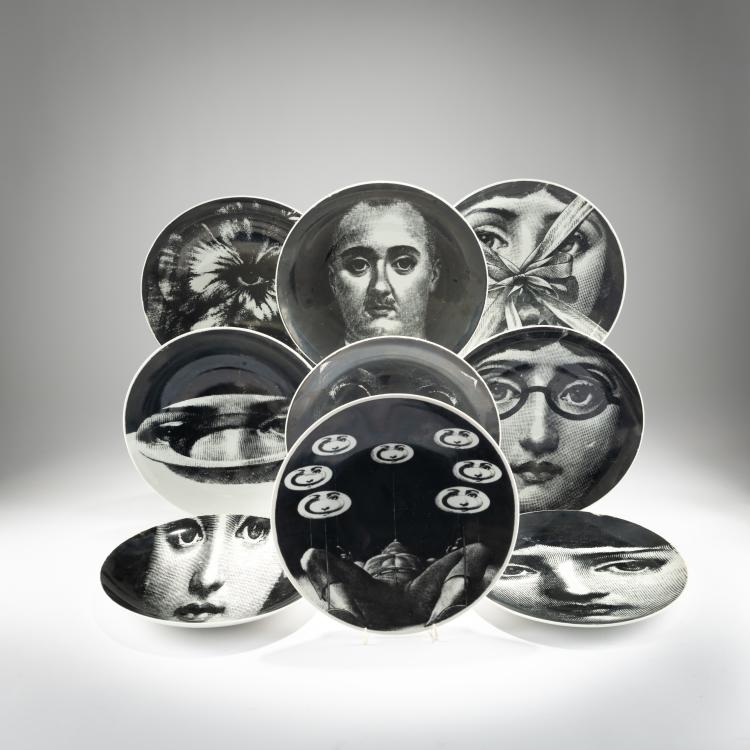 Hauptbild zu Objekt, Nine plates from the 'Tema e Variazioni' series, 1950s - 2000s, Piero Fornasetti, Fornasetti, Mailand / Milan, 181A 338