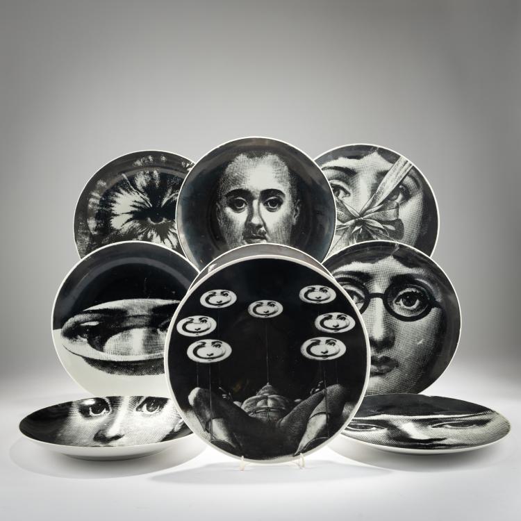 Bild 1 zu Objekt, Nine plates from the 'Tema e Variazioni' series, 1950s - 2000s, Piero Fornasetti, Fornasetti, Mailand / Milan, 181A 338