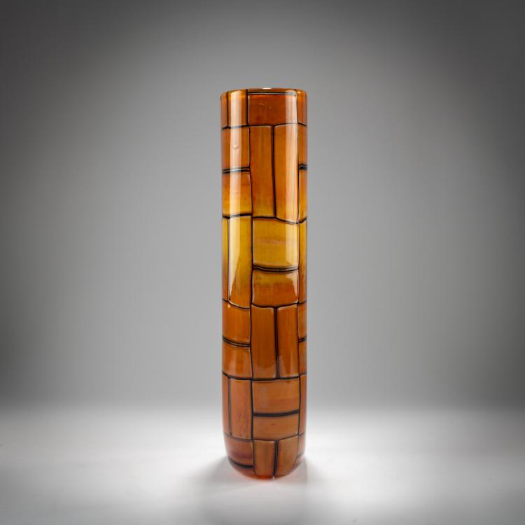 Bild 1 zu Objekt, Hohe Vase 'Tessere ambra', 1957, Ercole Barovier, Barovier & Toso, Murano, 181B 616