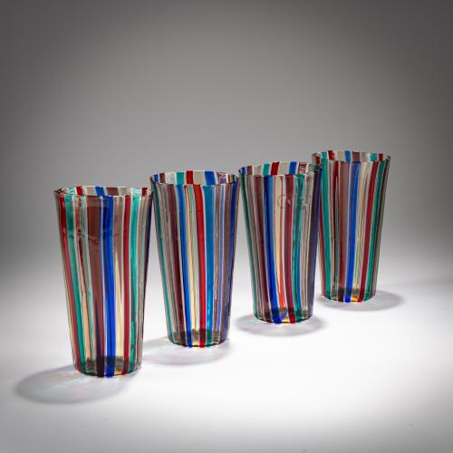 Four drinking glasses 'a canne', 1946/47