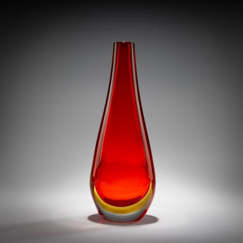 Vase 'Sommerso rosso cinese giallo', 1958