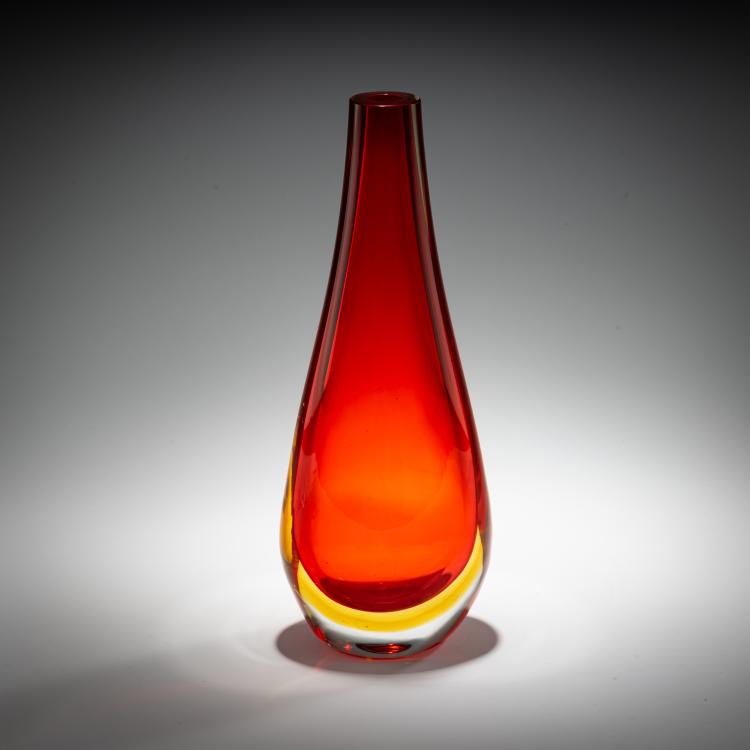 Bild 2 zu Objekt, Vase 'Sommerso rosso cinese giallo', 1958, Flavio Poli, Seguso s.r.l., Murano, 181B 653