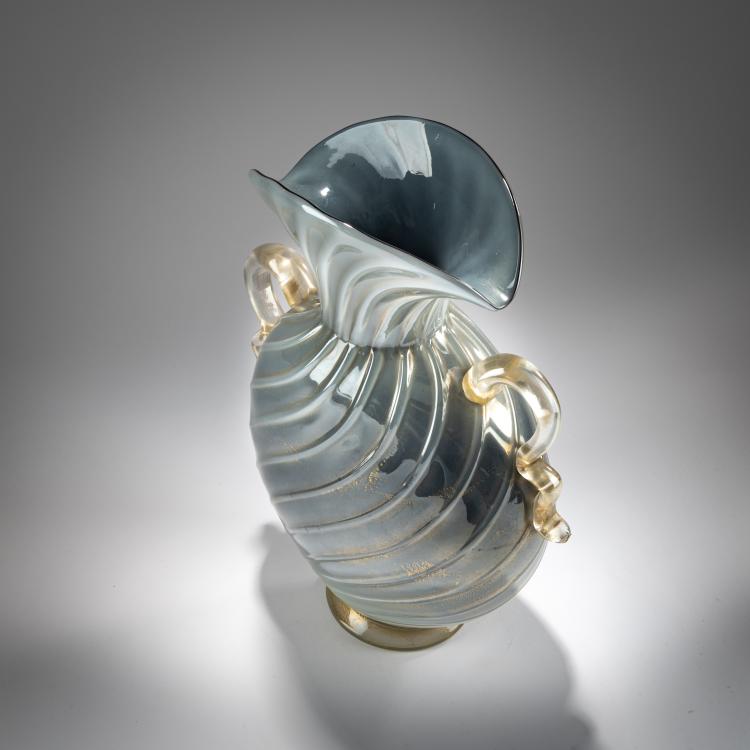 Bild 4 zu Objekt, Henkelvase 'grigio oro', 1936, Alfredo Barbini,Flavio Poli, Barovier Seguso & Ferro., 181B 553