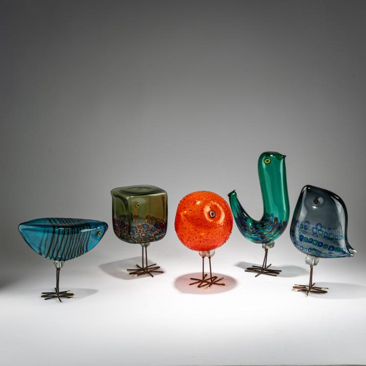 Bild 1 zu Objekt, F&uuml;nf V&ouml;gel 'Pulcino', 1961/62, Alessandro Pianon, Vistosi, Vetreria, Murano, 181B 708