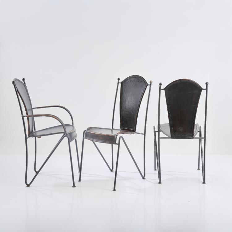 Bild 1 zu Objekt, Two chairs and one armchair, 1950s/60s, Jacques Adnet (after), Frankreich / France, 181A 317