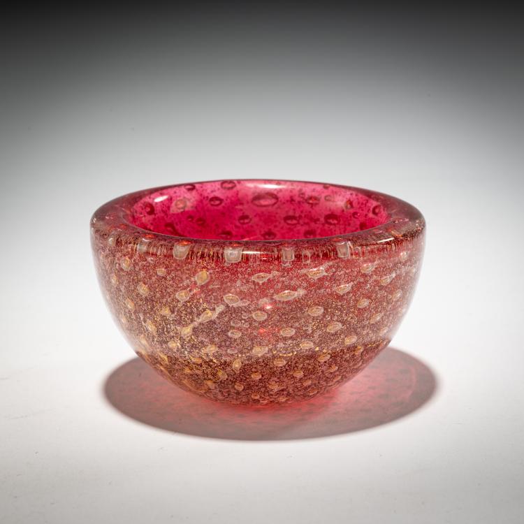 Hauptbild zu Objekt, Small bowl 'Sommerso a bollicine', c. 1935, Carlo Scarpa, Venini, Murano, 181B 577