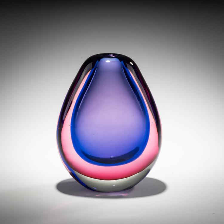 Hauptbild zu Objekt, Vase 'Sommerso blu rubino', c. 1954, Flavio Poli, Seguso s.r.l., Murano, 181B 645