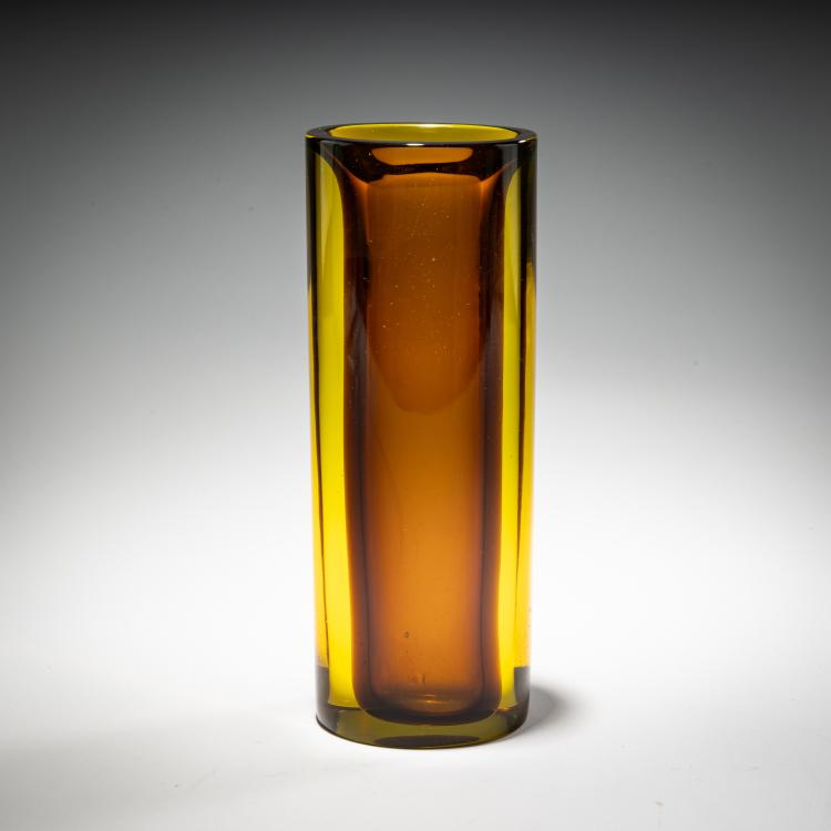 Hauptbild zu Objekt, Vase 'Sommerso giallo topazio brusciato', 1957, Flavio Poli, Seguso s.r.l., Murano, 181B 650