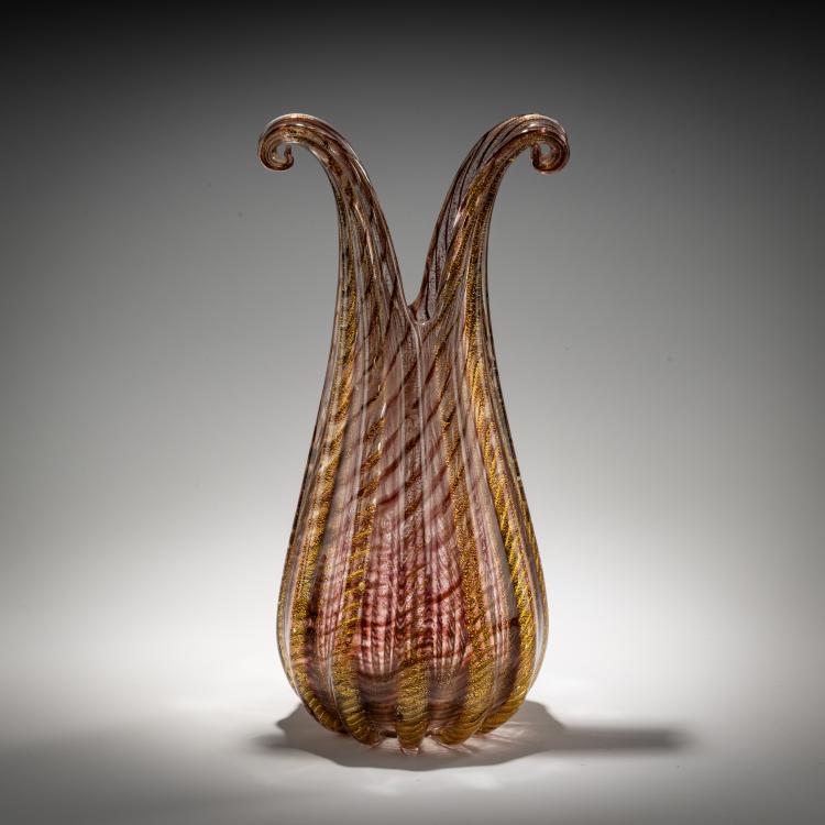 Hauptbild zu Objekt, Tall vase 'Zebrato', 1949, Ercole Barovier, Barovier & Toso, Murano, 181B 597