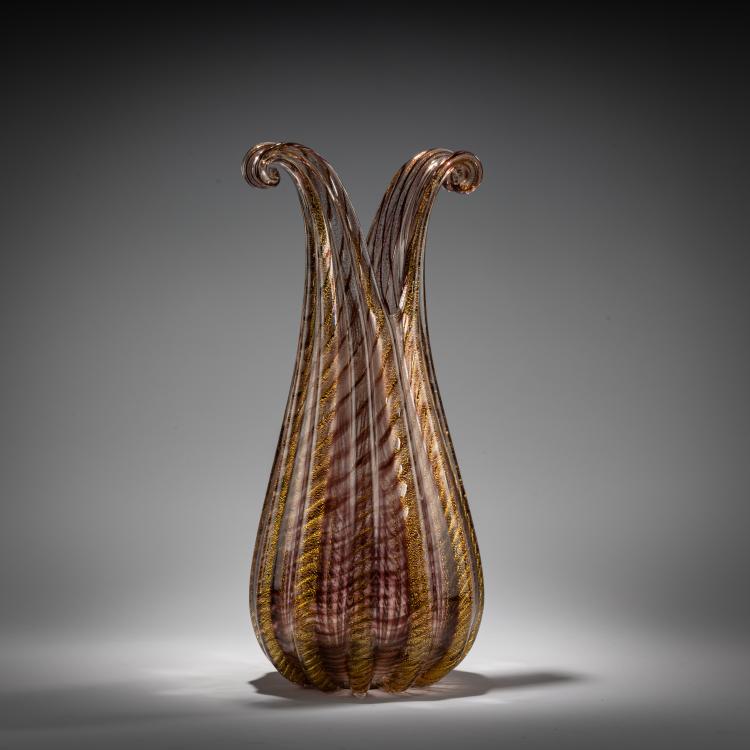 Bild 1 zu Objekt, Tall vase 'Zebrato', 1949, Ercole Barovier, Barovier & Toso, Murano, 181B 597