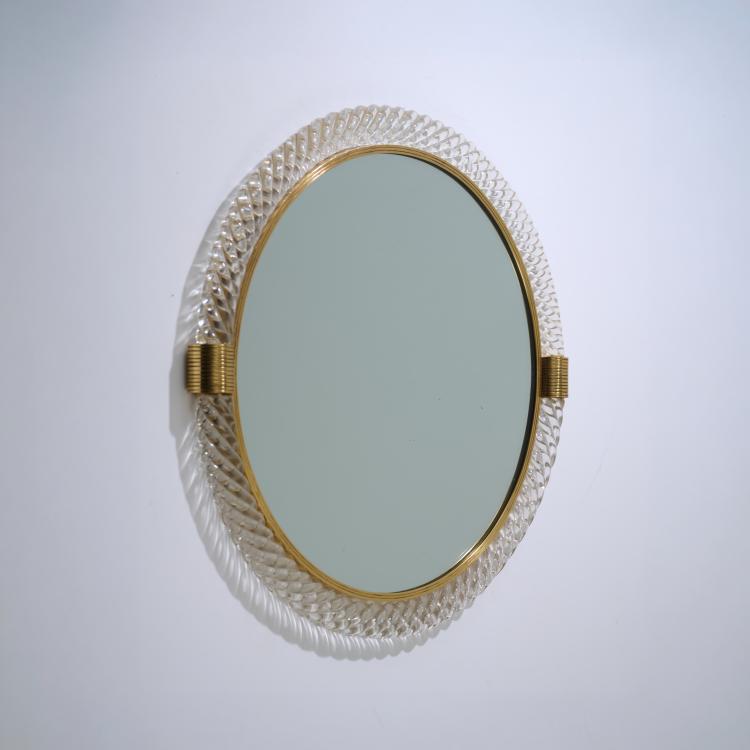 Bild 1 zu Objekt, Wall mirror 'Cordonato', 1950s, Barovier & Toso, Murano, 181A 121