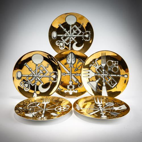 Six plates from the 'Posateria' series, 1956 (design)