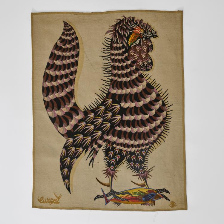 Hauptbild zu Objekt, Tapestry 'Le Coq Thon', c. 1955, Jean Lur&ccedil;at, Goubely, Aubusson, 181A 306
