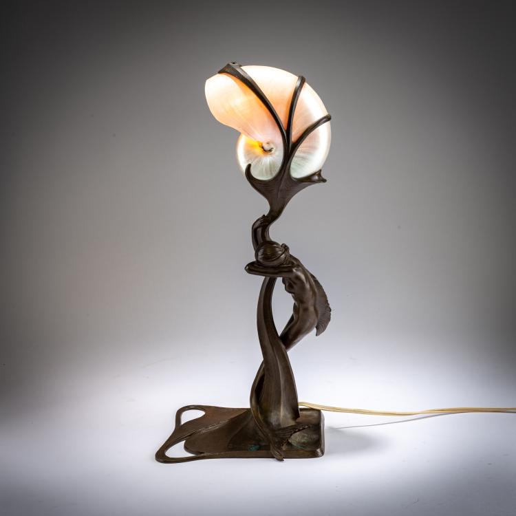 Hauptbild zu Objekt, Nautilus table light, 1899, Gustav Gurschner, Krupp, Arthur, K. K. Kunst-Erzgiesserei, Wien / Vienna, 