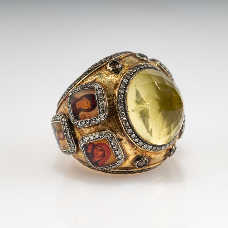 Bild 1 zu Objekt, Ring with devotional images, 2005, Sevan Bi&ccedil;ak&ccedil;i, 