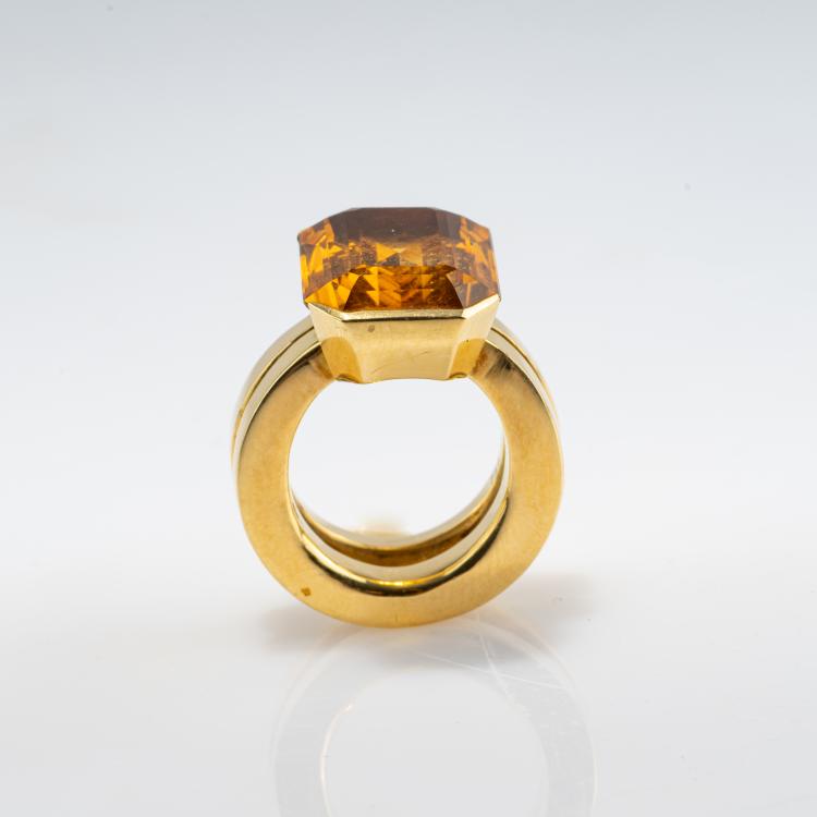 Bild 3 zu Objekt, Cocktail ring with gold-colored citrine, 182D 1122