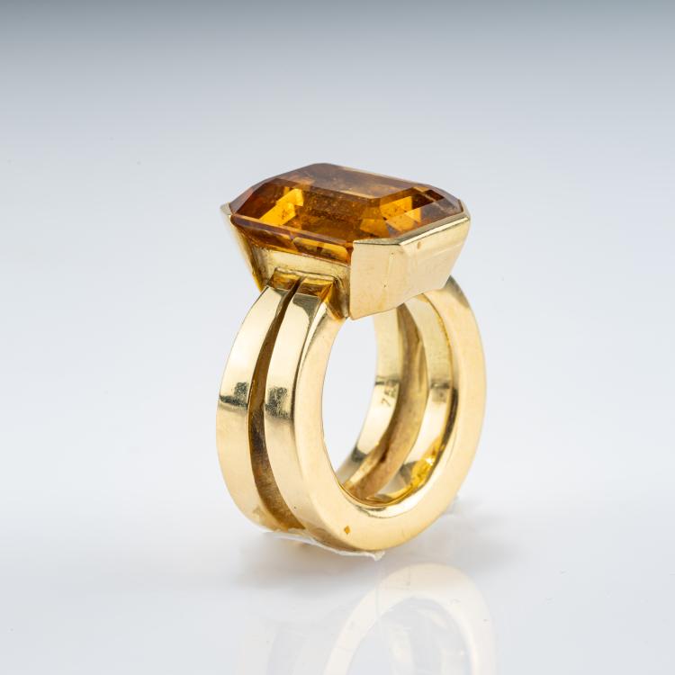 Bild 4 zu Objekt, Cocktail ring with gold-colored citrine, 182D 1122
