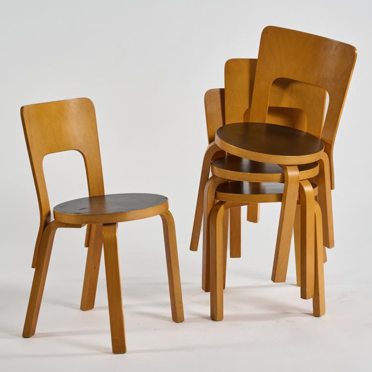 Bild 1 zu Objekt, Four chairs '65', 1932/33 (design), Alvar Aalto, Artek, Helsinki, 182B 483