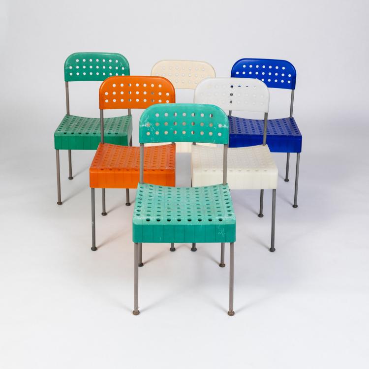 Hauptbild zu Objekt, Six chairs 'Box', 1971 (design), Enzo Mari, Anonima Castelli, Bologna, 182B 649
