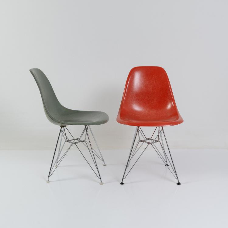 Hauptbild zu Objekt, Two 'DSR' chairs on 'Eiffel Tower base', 1950-53 (design), Charles Eames,Ray Eames, Herman Miller, Zeeland, 182B 524