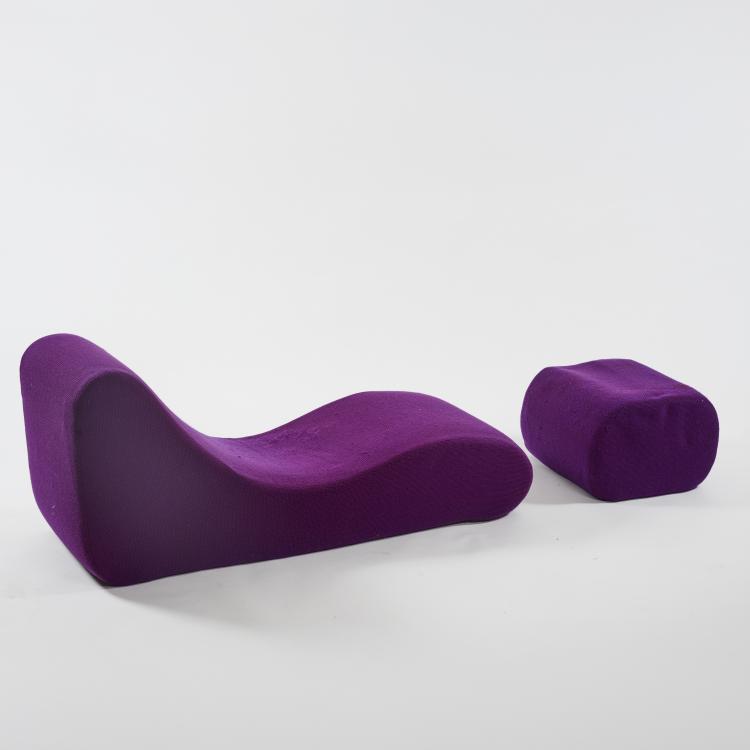 Hauptbild zu Objekt, Chaise longue and ottoman from the 'Wave' series, 1969/70 (design), Verner Panton, Metzeler Schaum, M&uuml;nchen / Munich, 182C 819