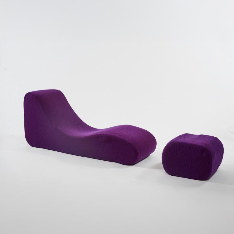 Bild 1 zu Objekt, Chaise longue and ottoman from the 'Wave' series, 1969/70 (design), Verner Panton, Metzeler Schaum, M&uuml;nchen / Munich, 182C 819