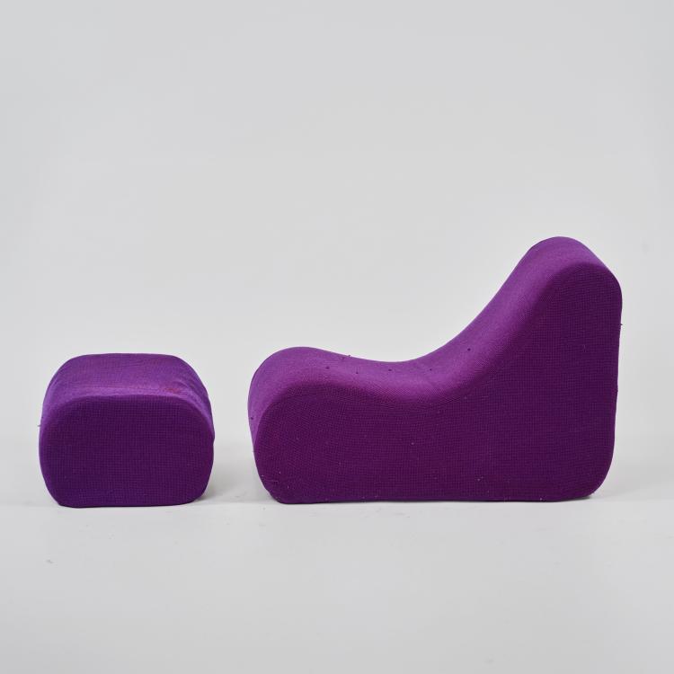 Bild 1 zu Objekt, Liege und Hocker / Beistelltisch aus der Serie 'Welle', 1969/70 (Entwurf), Verner Panton, Metzeler Schaum, M&uuml;nchen / Munich, 183A 325