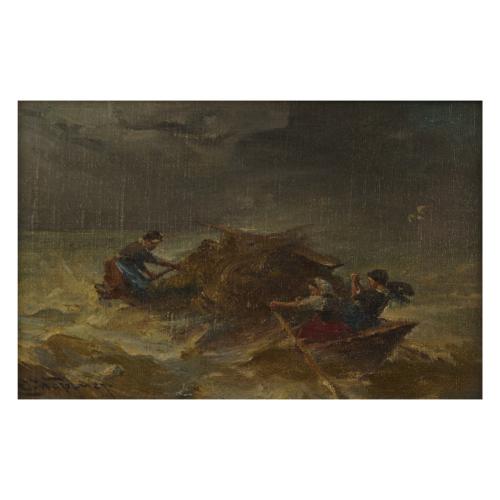 Hay boat in a storm on Lake Chiemsee, c. 1915