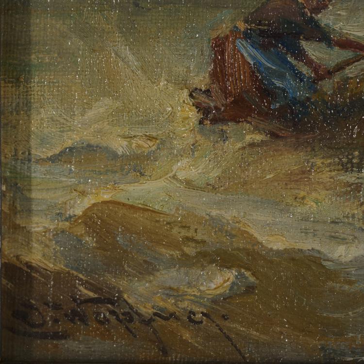 Bild 3 zu Objekt, Hay boat in a storm on Lake Chiemsee, c. 1915, Joseph Wopfner, 181C 725