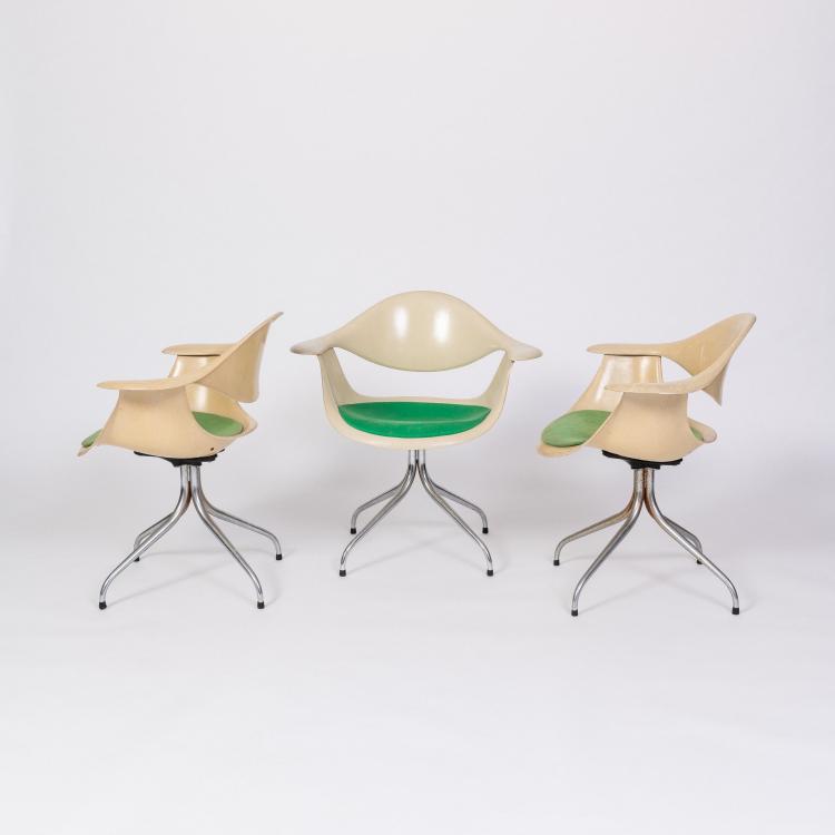 Bild 4 zu Objekt, Three 'DAF' armchairs on 'swaged-leg' frames, 1954 (design), George Nelson, Miller, Herman, Zeeland, MI, 182B 560