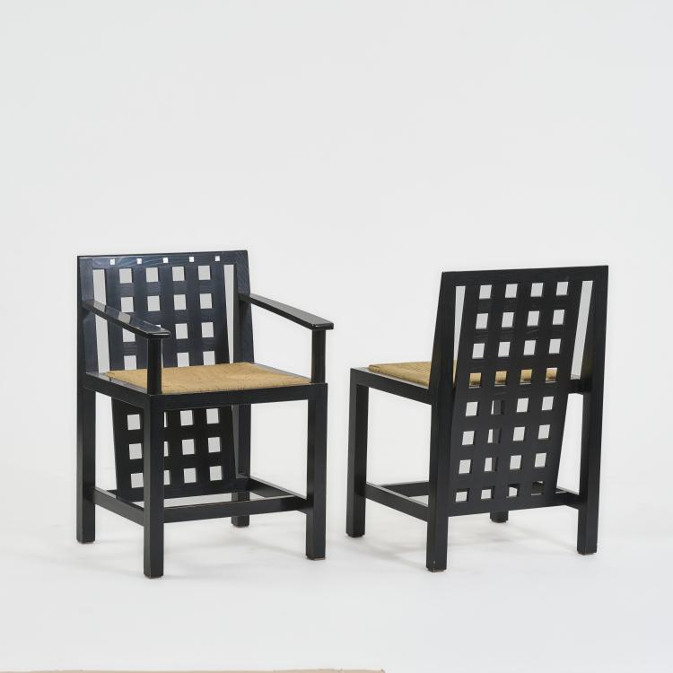 Bild 3 zu Objekt, 5 armchairs 'Candida Cottage Chair - DS 3', 1 chair 'Candida Cottage Chair', 1918 (design), Charles Rennie Mackintosh, Cassina, Mailand / Milan, 182B 491