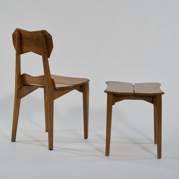 Bild 7 zu Objekt, Five anthroposophical chairs and two stools, 1940s (design), Paul Bay, Dornach, Kunstschnitzwerkstatt (zug. / attr.), 182C 756