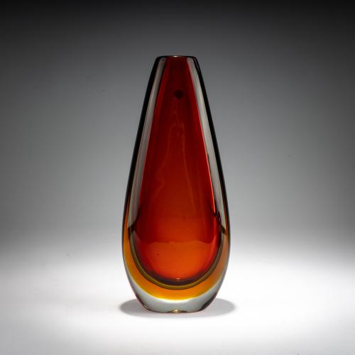 Vase 'Sommerso rosso cinese giallo', c. 1955
