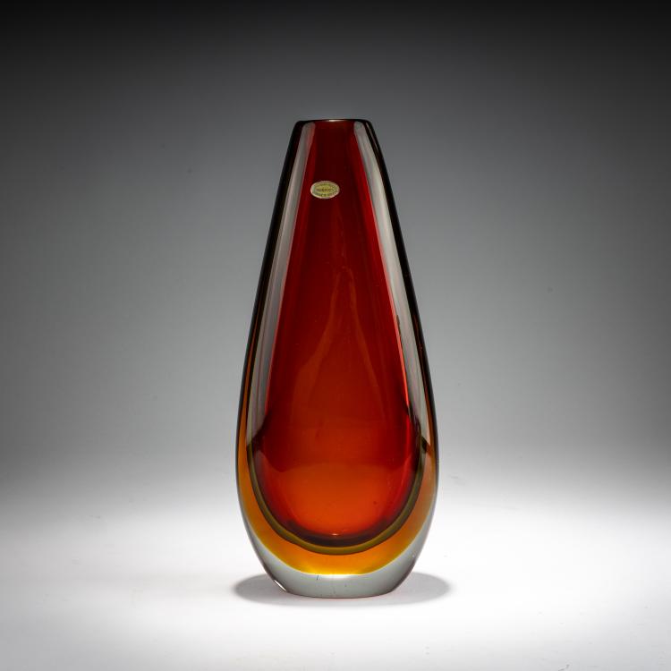 Bild 2 zu Objekt, Vase 'Sommerso rosso cinese giallo', c. 1955, Flavio Poli, Seguso s.r.l., Murano, 181B 648